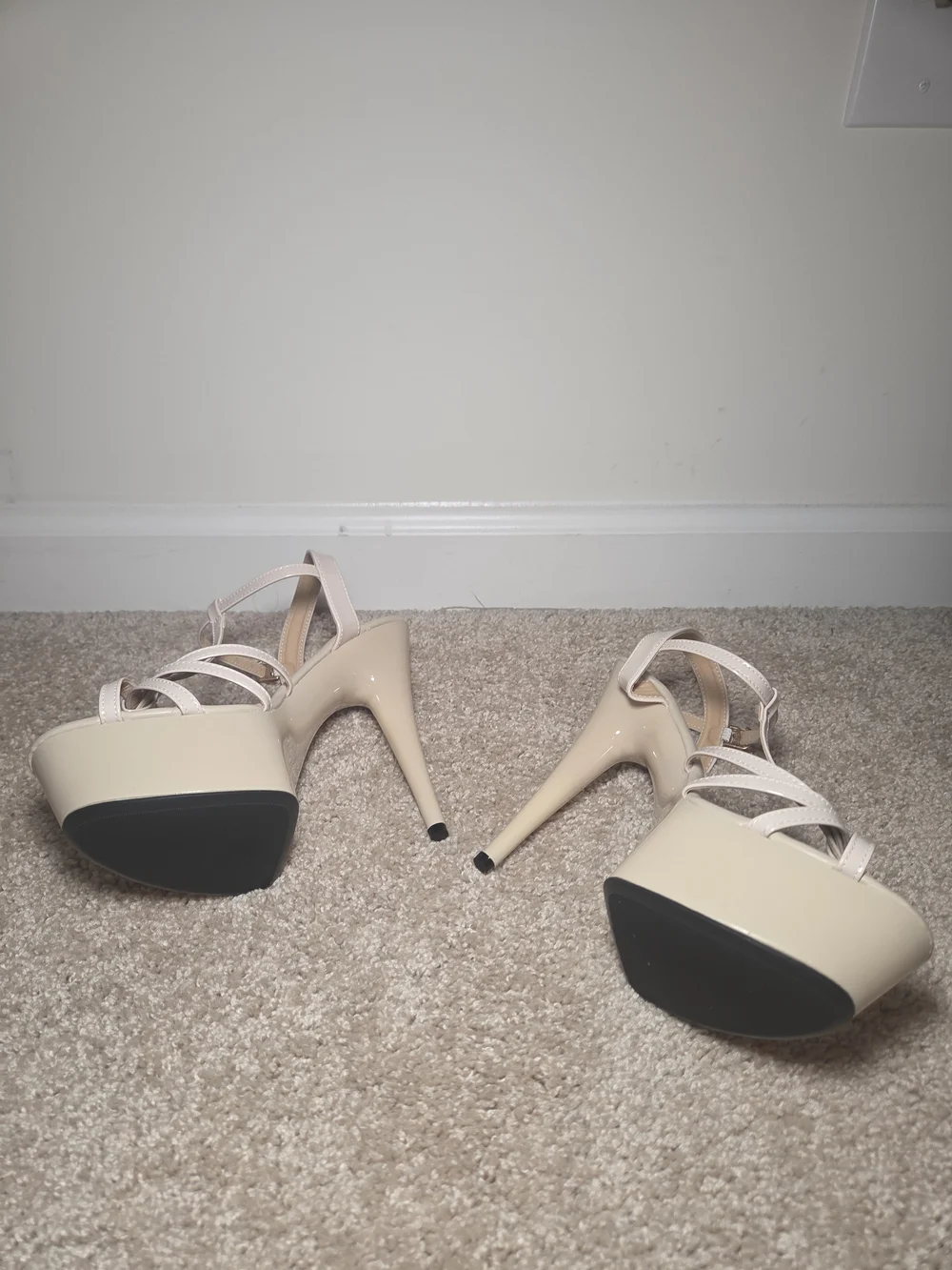 Strappy Platform High Heel Sandals - Nude